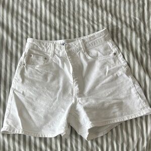 Zara Cream Denim Shorts
